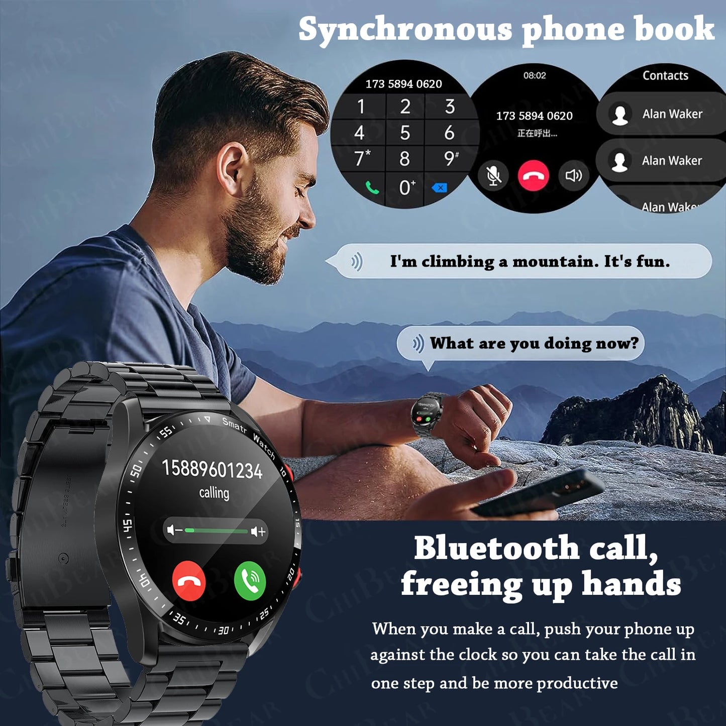 Smart Watch Men Heart Rate Fitness Tracker ECG+PPG Business Smartwatches